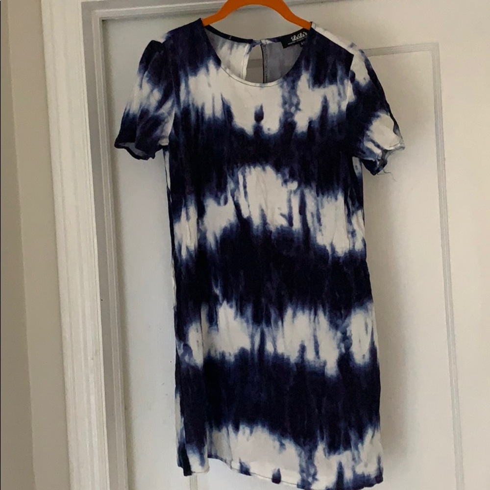 Lulu’s Blue and White Tie Dye Dress - Size XS